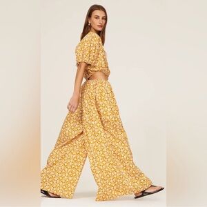 NWT Rebecca Taylor Poplin Jumpsuit Women's 8  Round Neck Cut Out Waist Pocket